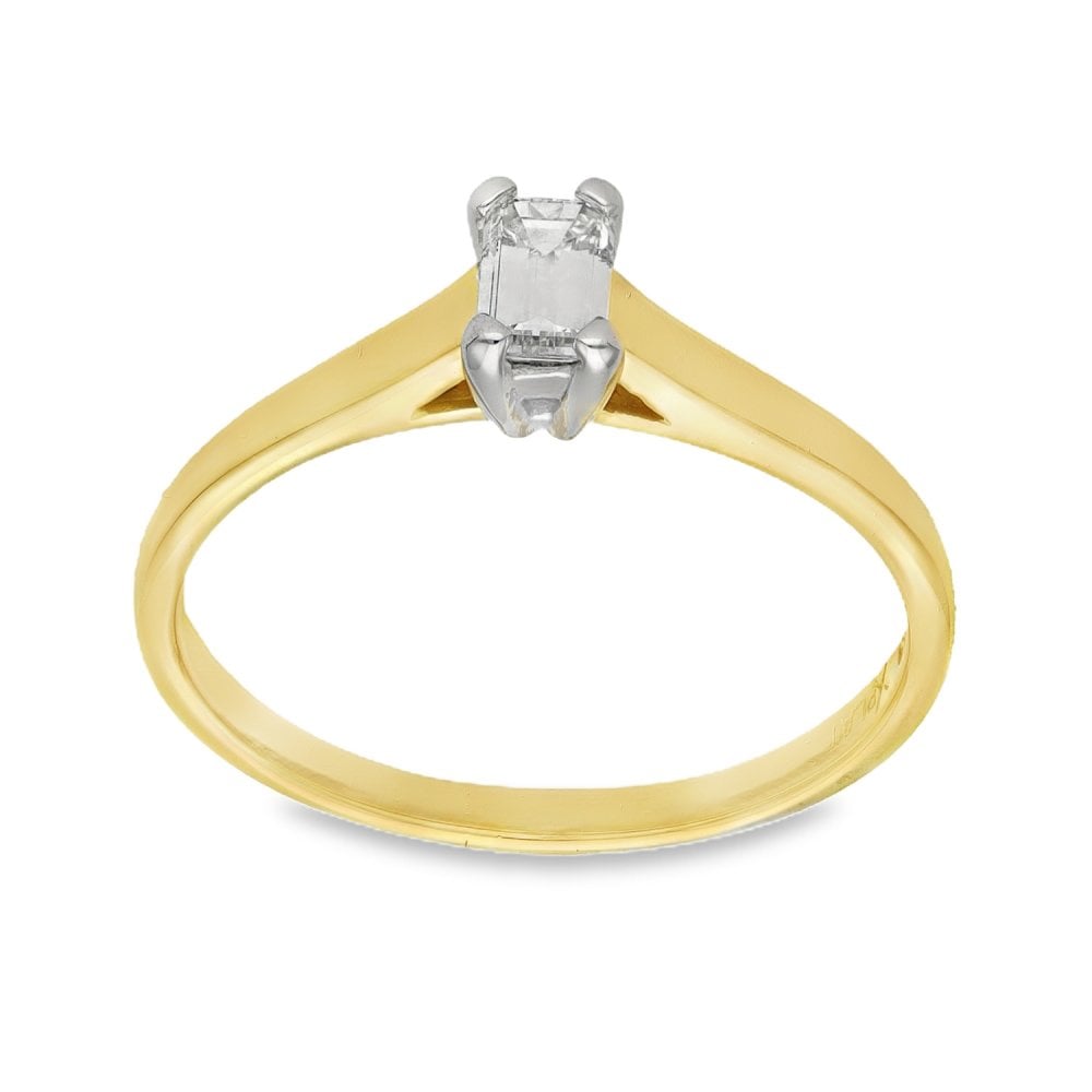 18ct Yellow Gold Diamond Engagement Ring - Size N - 0.32ct