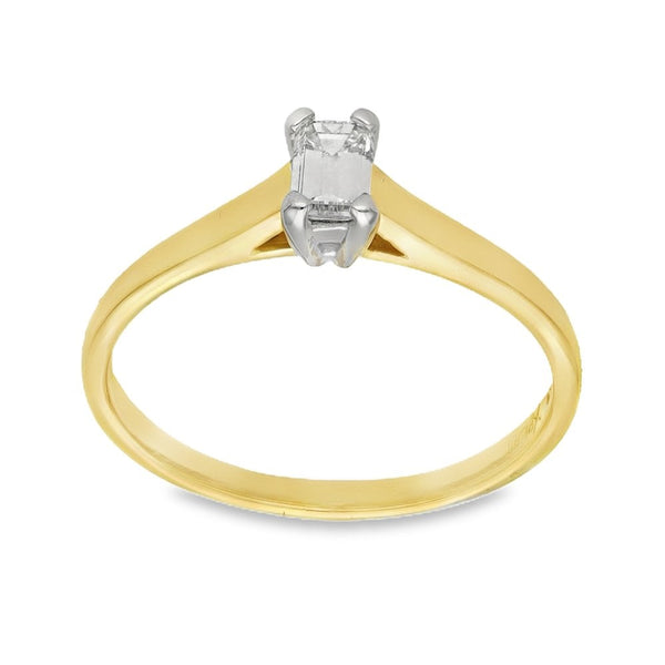 18ct Yellow Gold Diamond Engagement Ring - Size N - 0.32ct