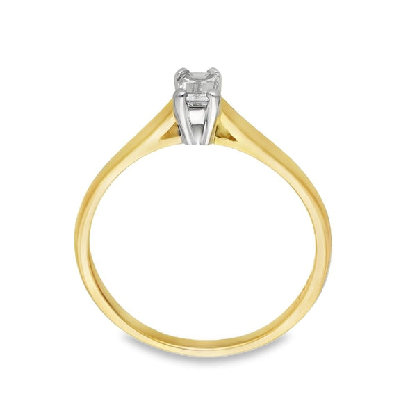 18ct Yellow Gold Diamond Engagement Ring - Size N - 0.32ct