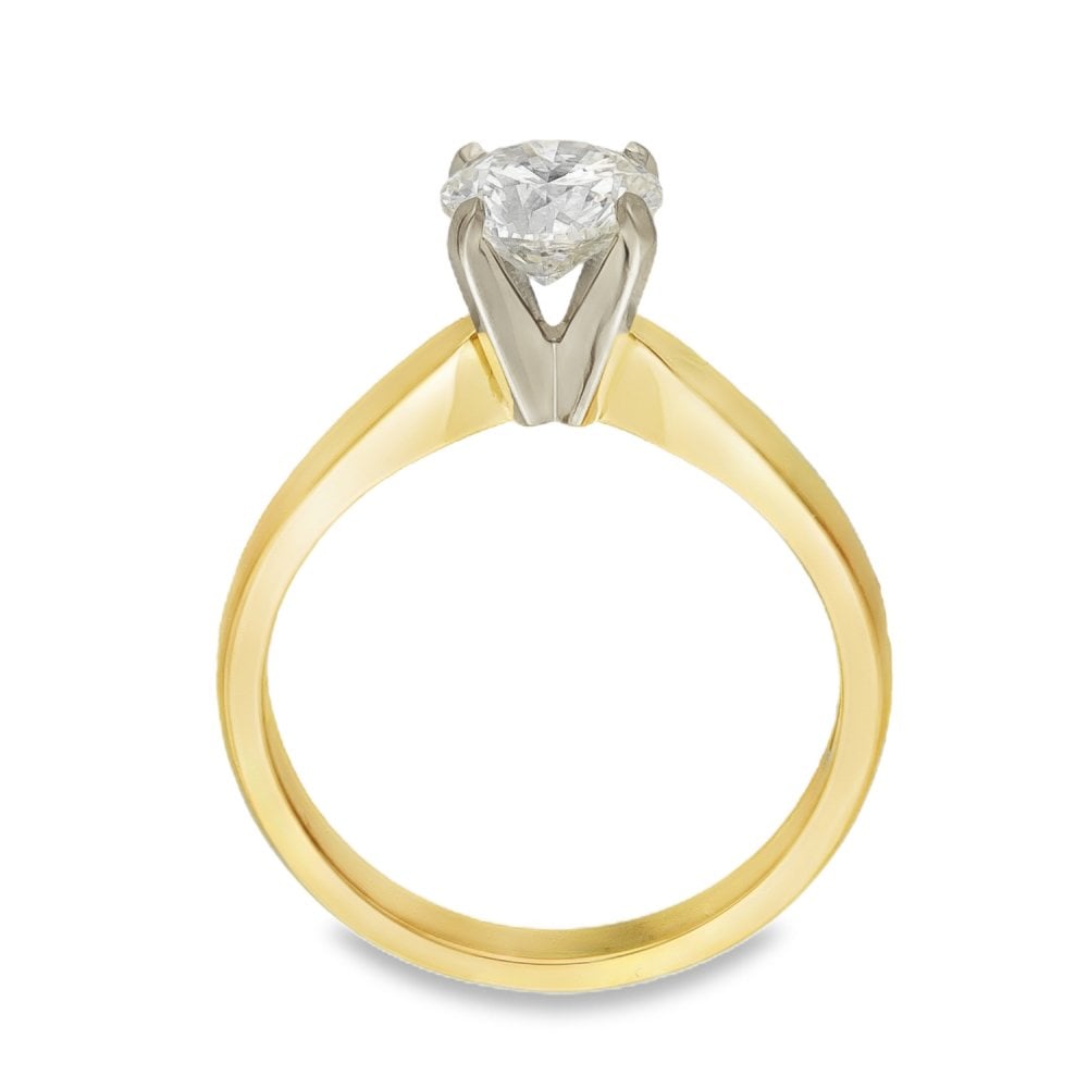 18ct Yellow Gold Diamond Engagement Ring - Size M½ - 1.07ct