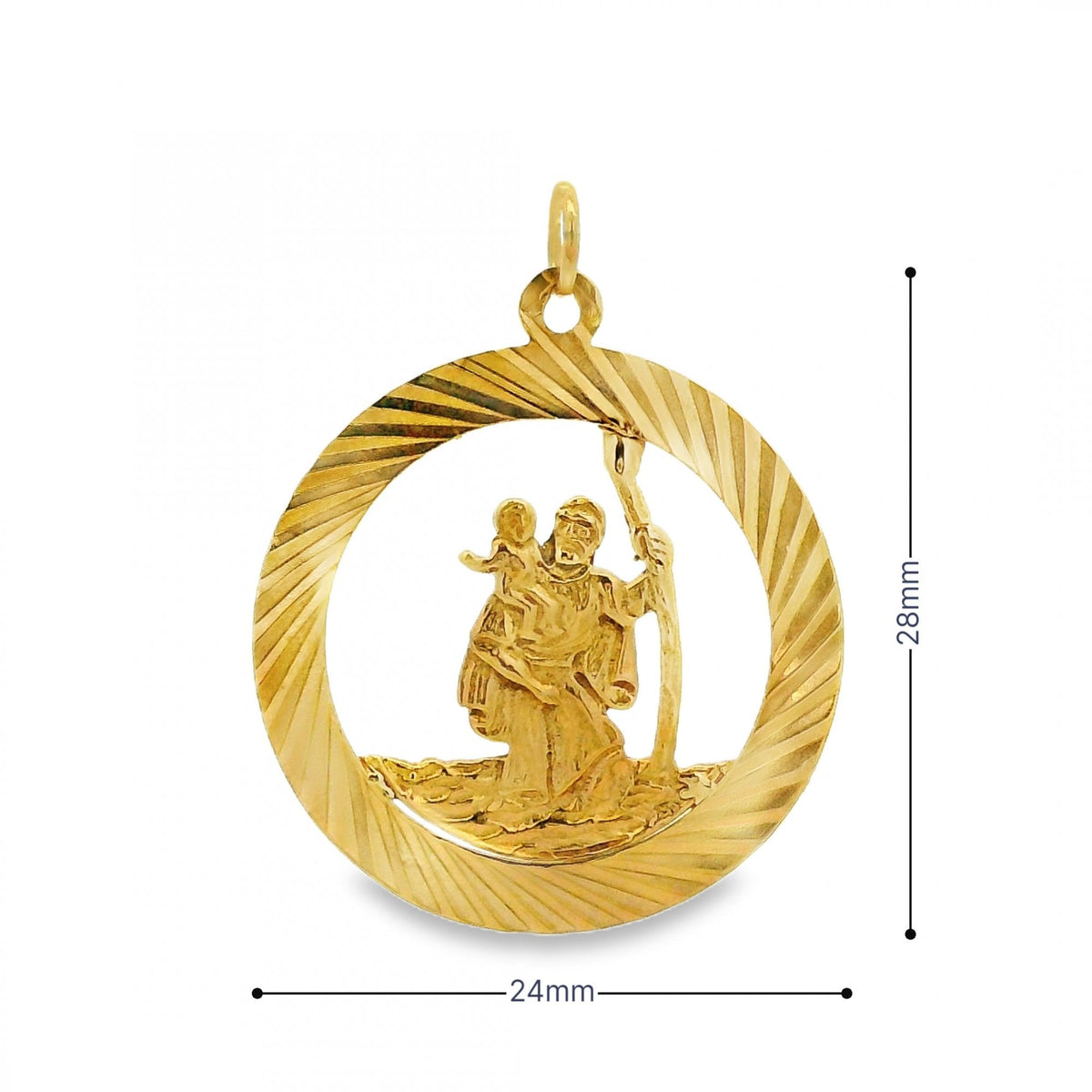 9ct Yellow Gold St. Christopher Pendant - 24x28mm - 2.2g