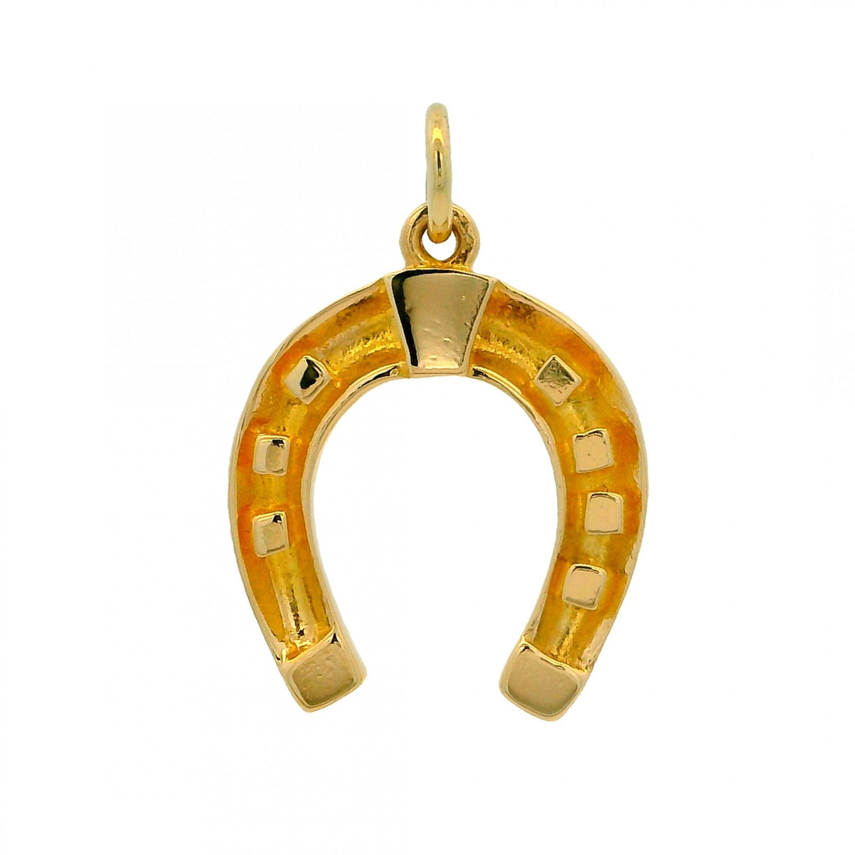 9ct Yellow Gold Horseshoe Pendant - 18x22x2.5mm - 3.0g