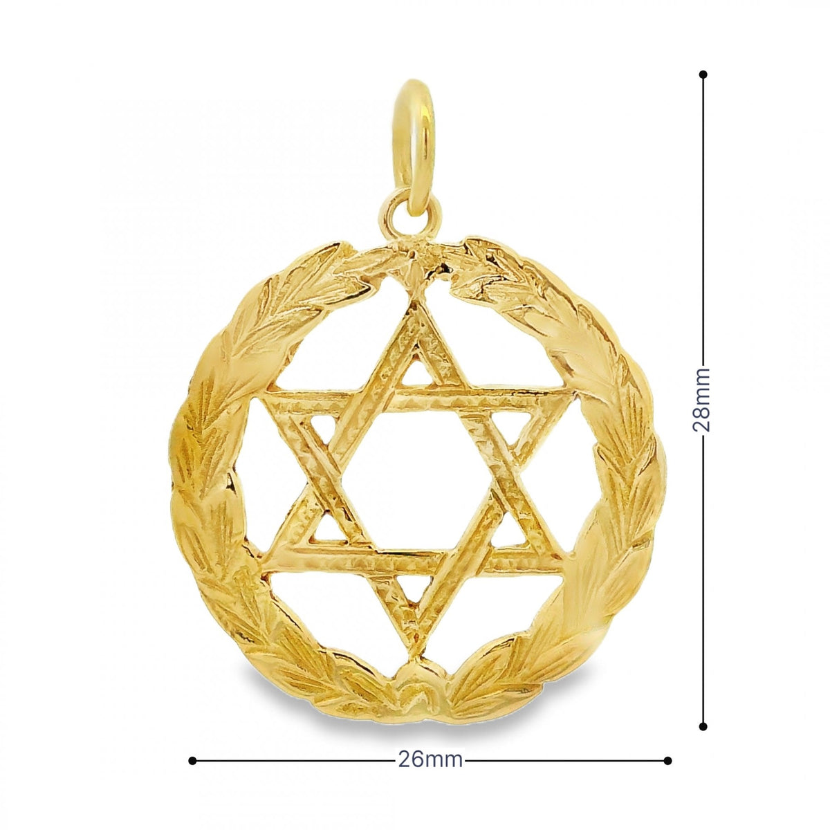 9ct Yellow Gold 6 Pointed Star Pendant - 26x28x1mm - 4.0g
