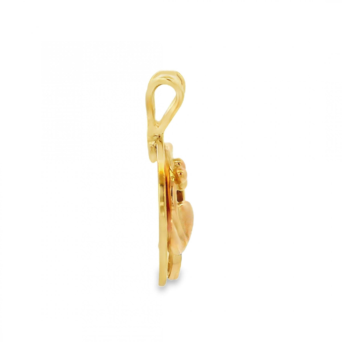 9ct Yellow Gold Round Leaf Clogau Pendant - 5.5x22x3.5mm - 2.7g