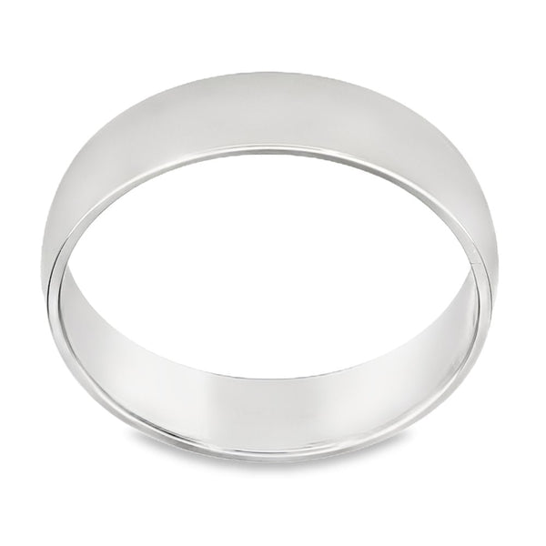 9ct White Gold 5mm D-Shape Wedding Ring - 4.0g - Size T½