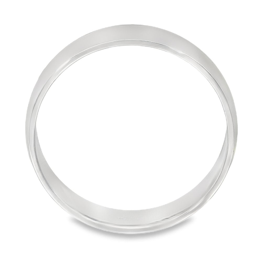 9ct White Gold 5mm D-Shape Wedding Ring - 4.0g - Size T½