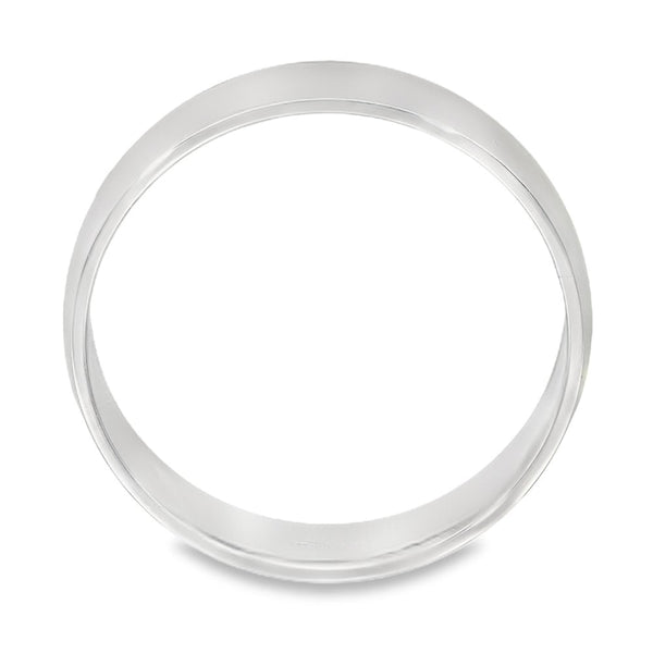 9ct White Gold 5mm D-Shape Wedding Ring - 4.0g - Size T½