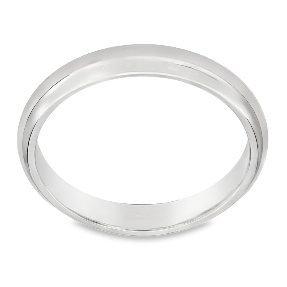 Ladies 9ct White Gold 3mm D-Shape Wedding Ring - 3.1g