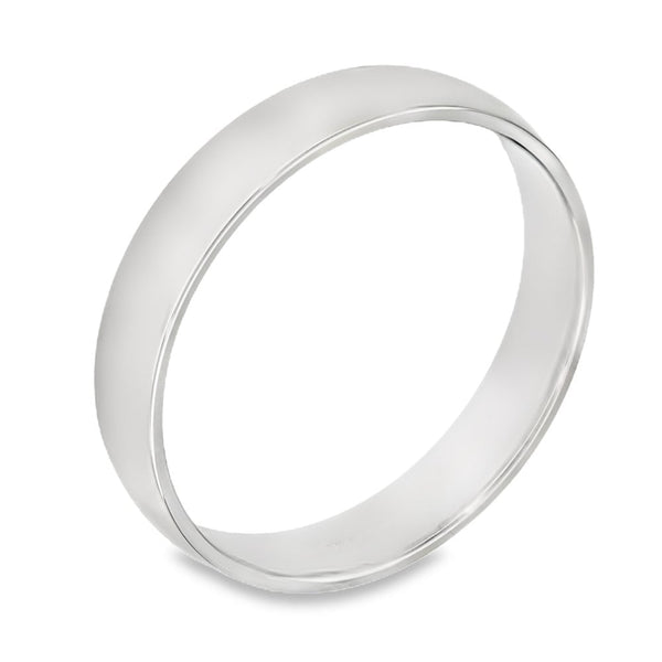 9ct White Gold 4mm D-Shape Wedding Ring - Size U - 3.3g