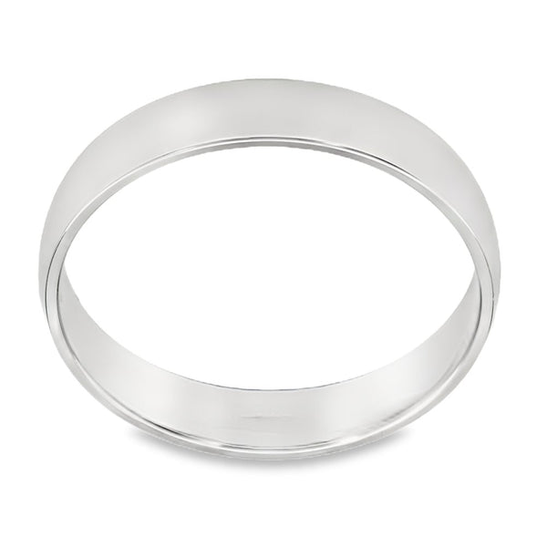 9ct White Gold 4mm D-Shape Wedding Ring - Size U - 3.3g