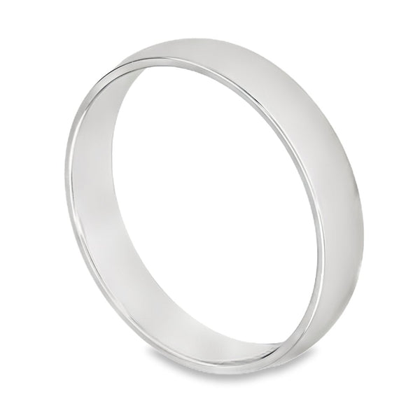 9ct White Gold 4mm D-Shape Wedding Ring - Size U - 3.3g