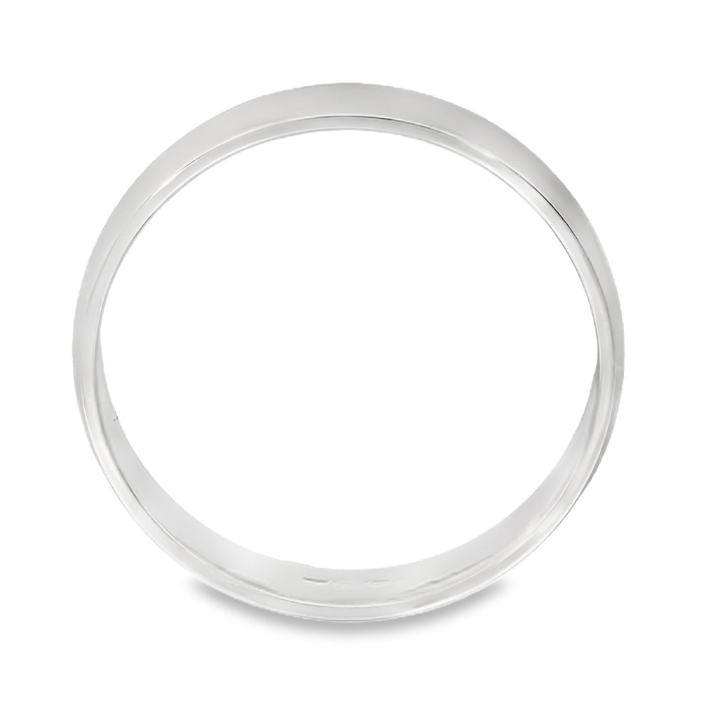 9ct White Gold 4mm D-Shape Wedding Ring - Size U - 3.3g