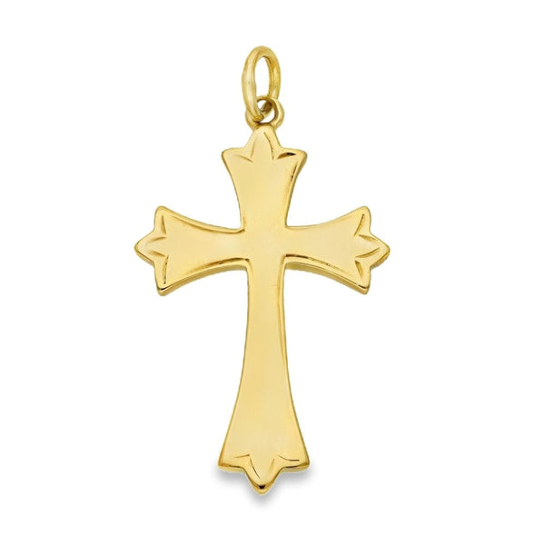 9ct Yellow Gold Flat Cross Pendant - 18x27x1mm - 2.8g
