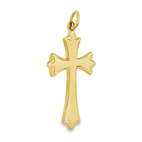 9ct Yellow Gold Flat Cross Pendant - 18x27x1mm - 2.8g
