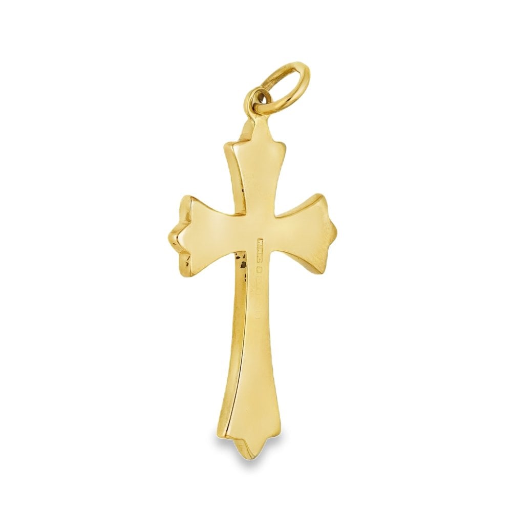 9ct Yellow Gold Flat Cross Pendant - 18x27x1mm - 2.8g