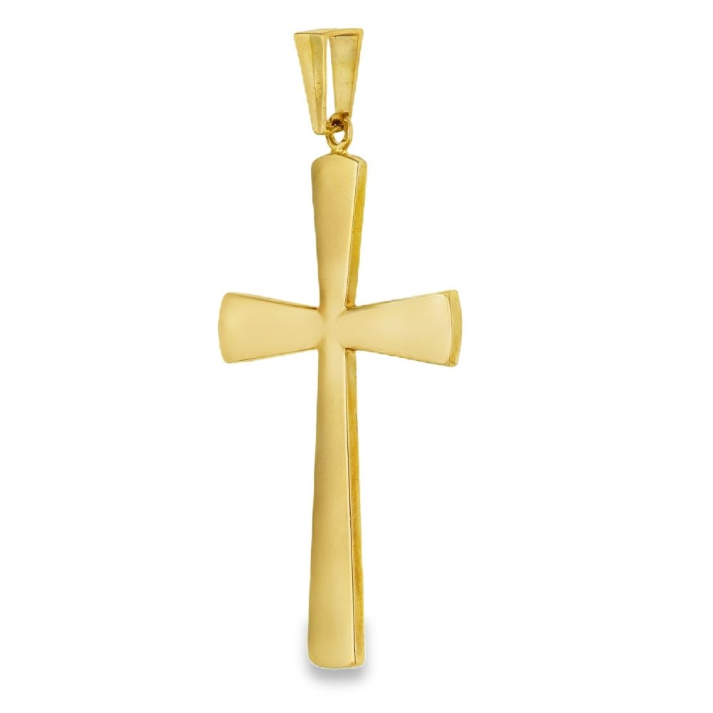 9ct Yellow Gold Flat Cross Pendant - 26x42x1mm - 2.9g