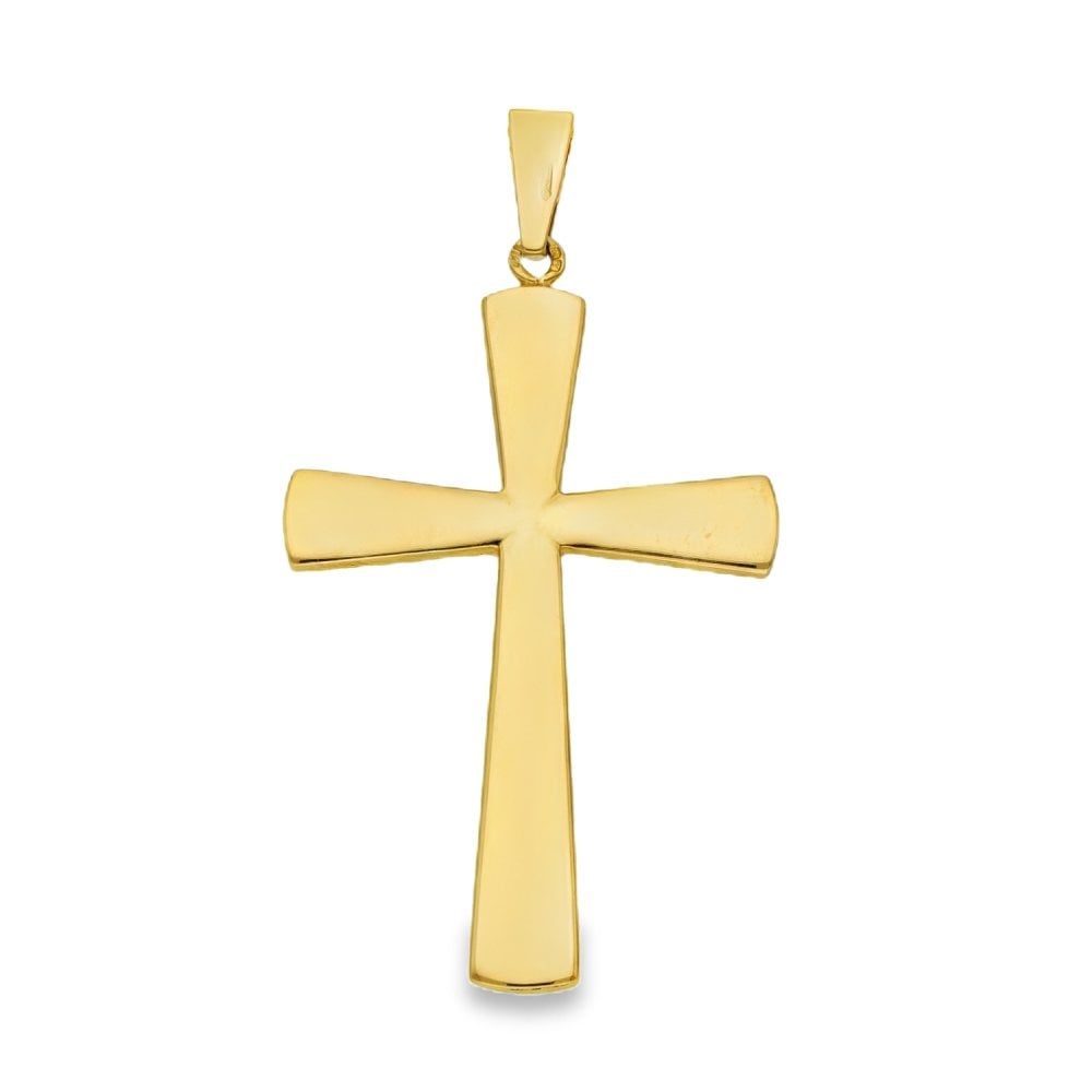 9ct Yellow Gold Flat Cross Pendant - 26x42x1mm - 2.9g