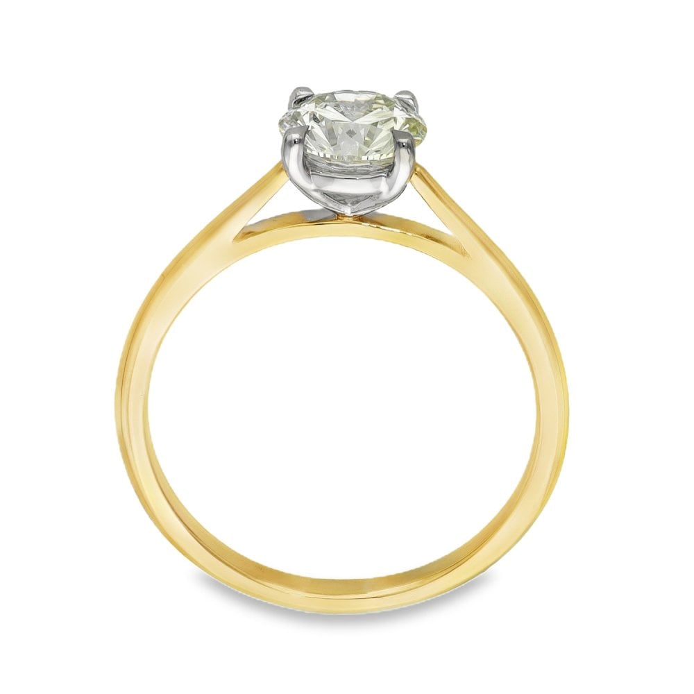 18ct Yellow Gold Certified Diamond Engagement Ring - 1.12ct