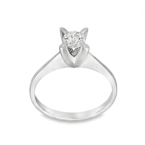 14ct White Gold Diamond Engagement Ring - Size M - 0.407ct