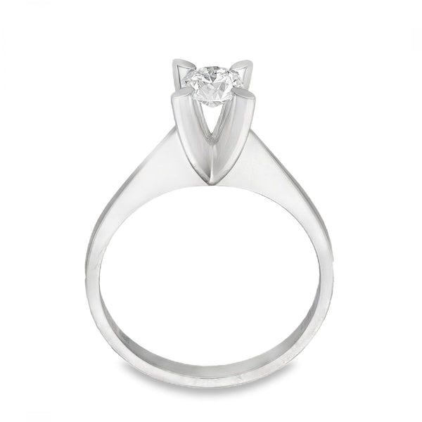 14ct White Gold Diamond Engagement Ring - Size M - 0.407ct
