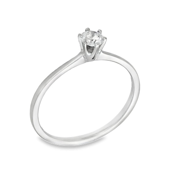 18ct White Gold Diamond Engagement Ring - Size P - 0.25ct
