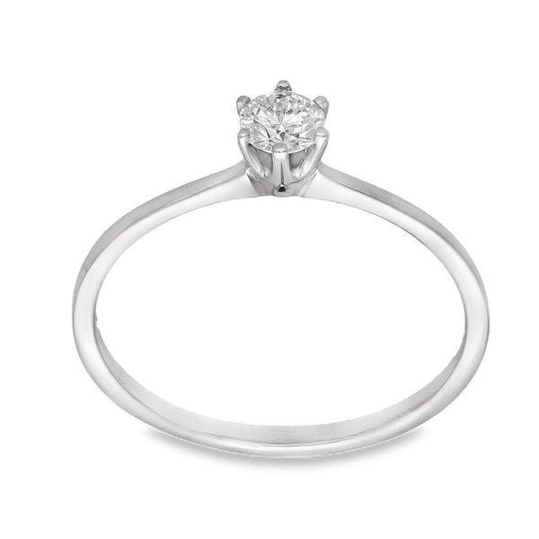18ct White Gold Diamond Engagement Ring - Size P - 0.25ct