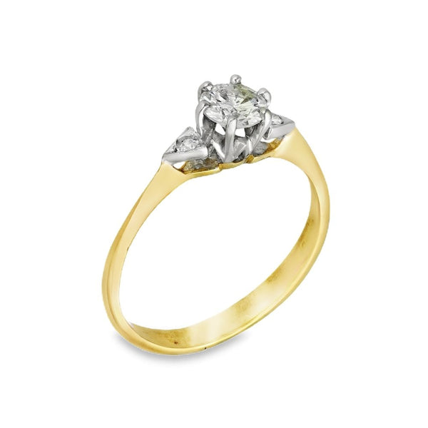 18ct Yellow Gold Diamond Engagement Ring - Size O - 0.70ct