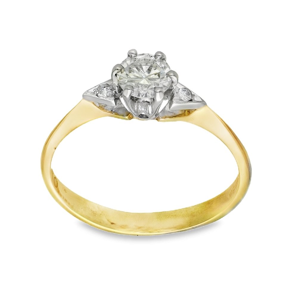 18ct Yellow Gold Diamond Engagement Ring - Size O - 0.70ct