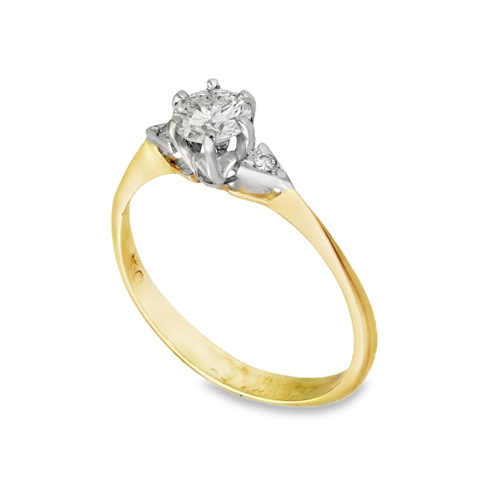 18ct Yellow Gold Diamond Engagement Ring - Size O - 0.70ct