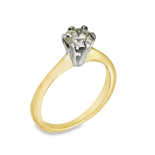 18ct Yellow Gold Diamond Engagement Ring - Size L - 0.68ct