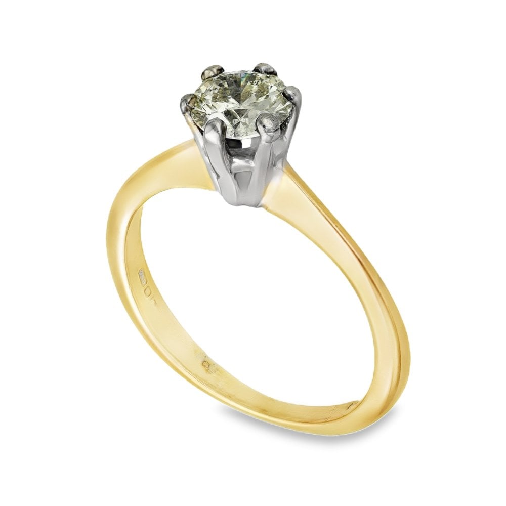 18ct Yellow Gold Diamond Engagement Ring - Size L - 0.68ct