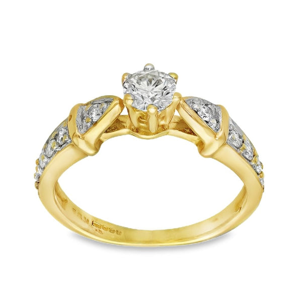 18ct Yellow Gold Diamond Engagement Ring - Size I - 0.55ct