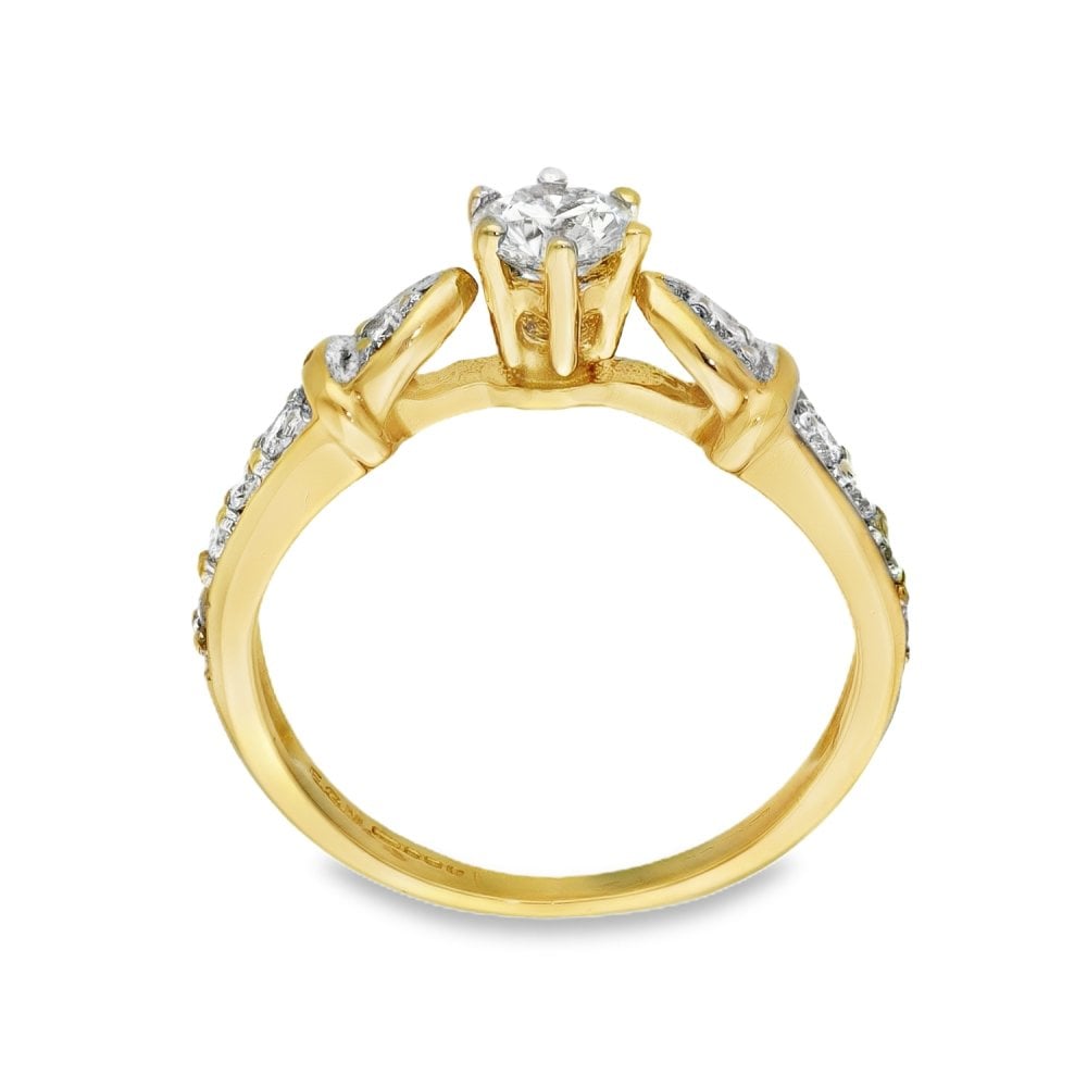 18ct Yellow Gold Diamond Engagement Ring - Size I - 0.55ct