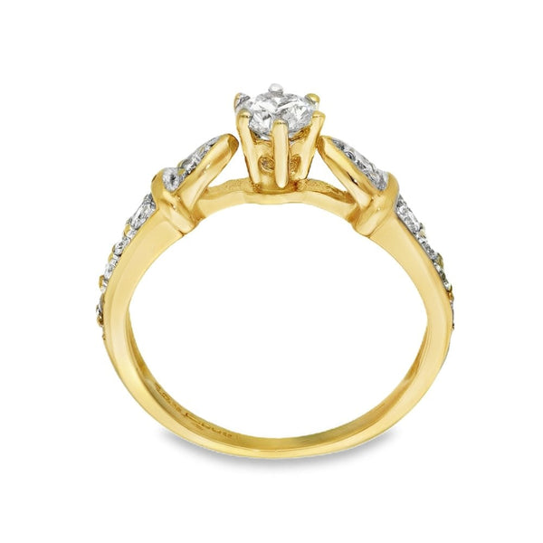 18ct Yellow Gold Diamond Engagement Ring - Size I - 0.55ct