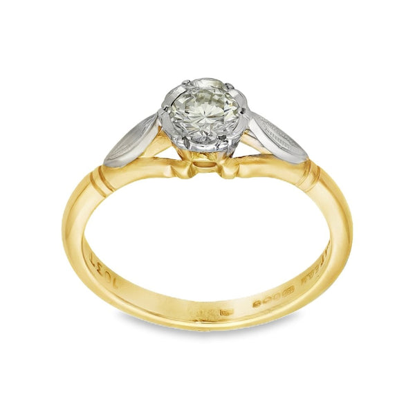 18ct Yellow Gold Diamond Engagement Ring - Size K -  0.32ct