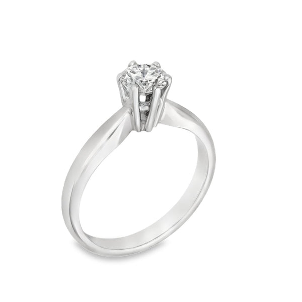 18ct White Gold Diamond Engagement Ring - Size K - 0.51ct