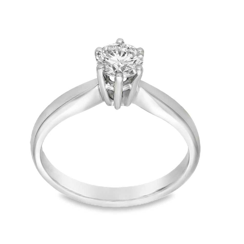 18ct White Gold Diamond Engagement Ring - Size K - 0.51ct