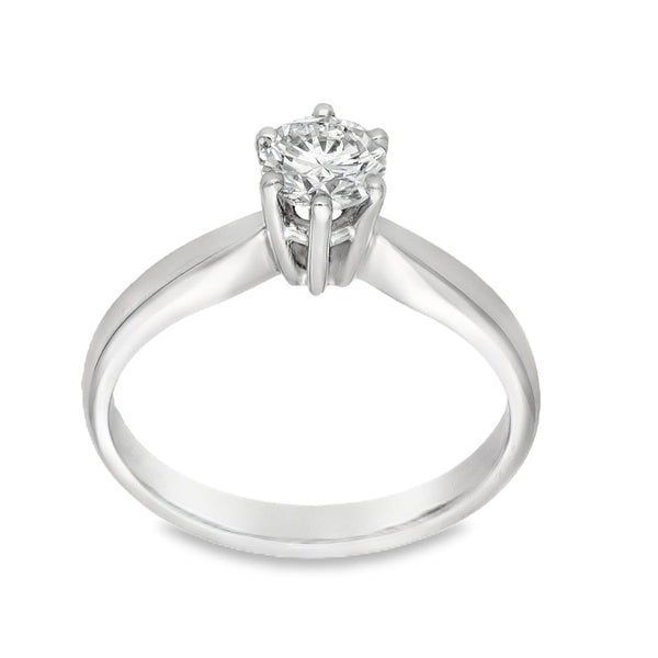 18ct White Gold Diamond Engagement Ring - Size K - 0.51ct