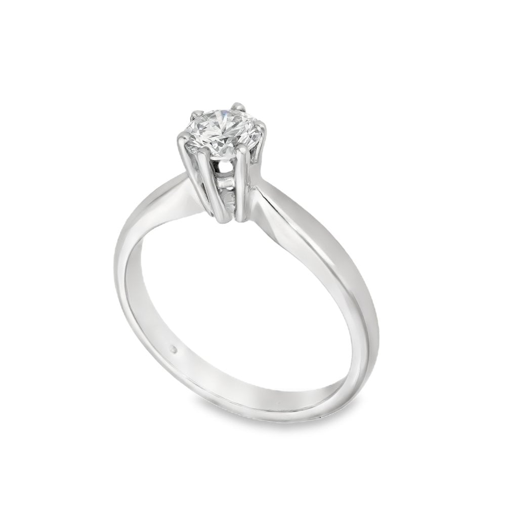 18ct White Gold Diamond Engagement Ring - Size K - 0.51ct
