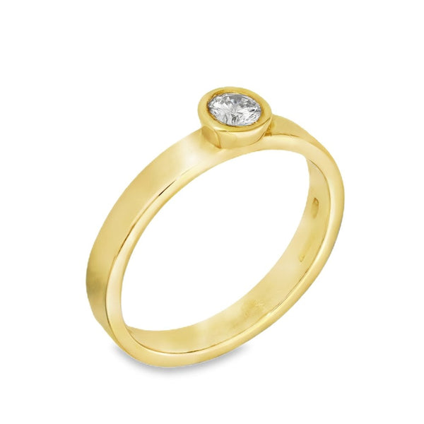 18ct Yellow Gold Diamond Engagement Ring - Size N½ - 0.20ct