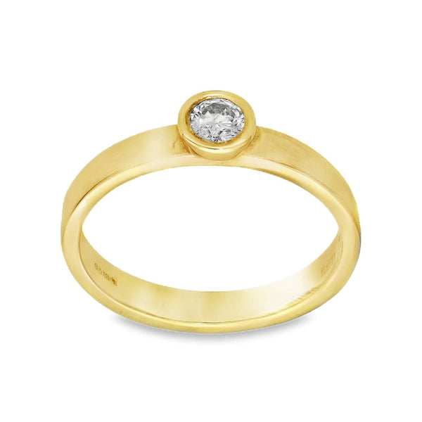 18ct Yellow Gold Diamond Engagement Ring - Size N½ - 0.20ct