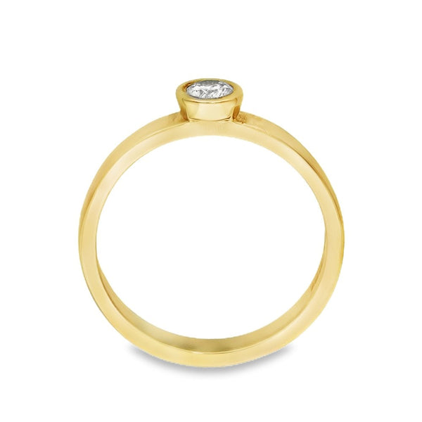 18ct Yellow Gold Diamond Engagement Ring - Size N½ - 0.20ct