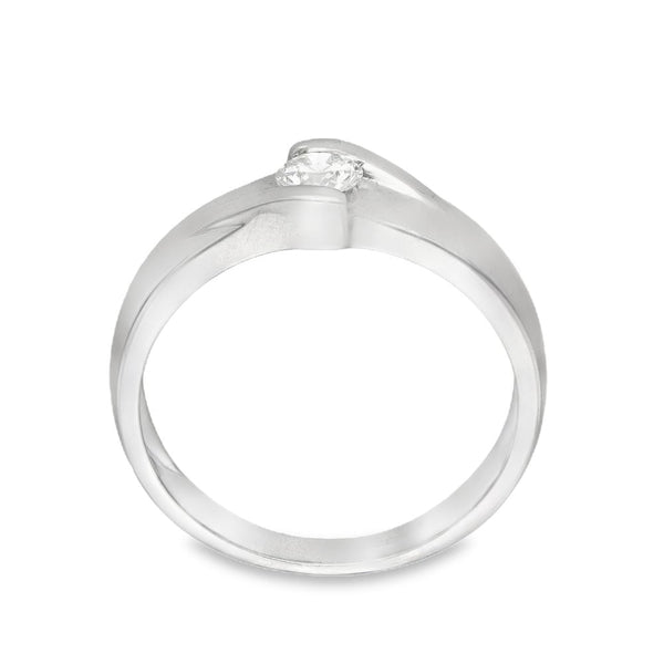 18ct White Gold Diamond Engagement Ring - Size L½ - 0.24ct