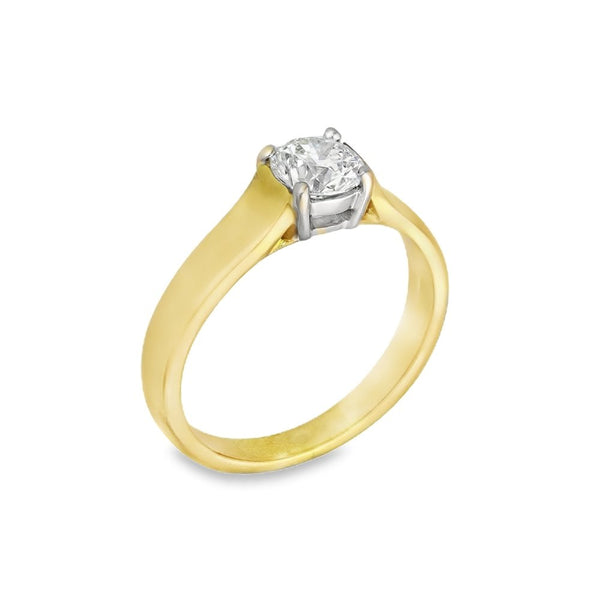 18ct Yellow Gold Diamond Engagement Ring - Size I - 0.54ct
