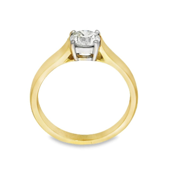 18ct Yellow Gold Diamond Engagement Ring - Size I - 0.54ct