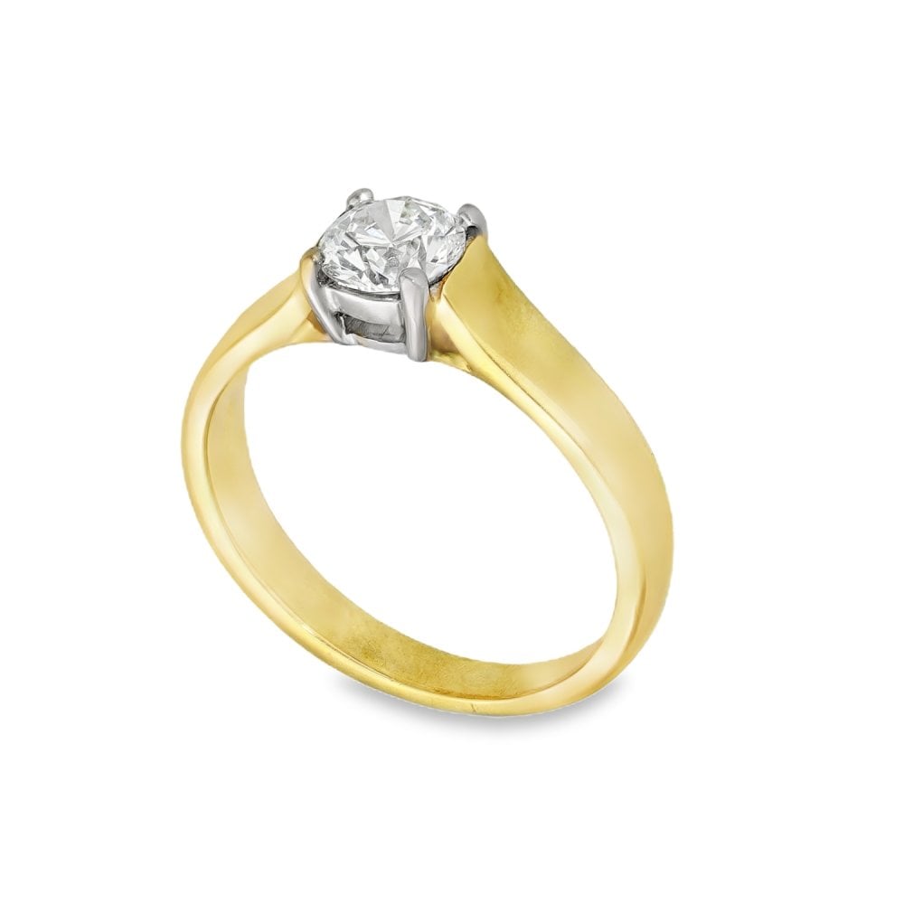 18ct Yellow Gold Diamond Engagement Ring - Size I - 0.54ct