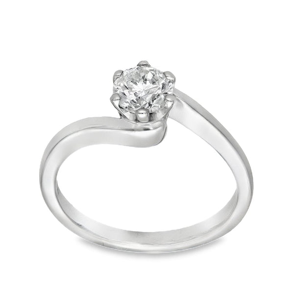 18ct White Gold Diamond Twist Engagement Ring - I½ - 0.50ct