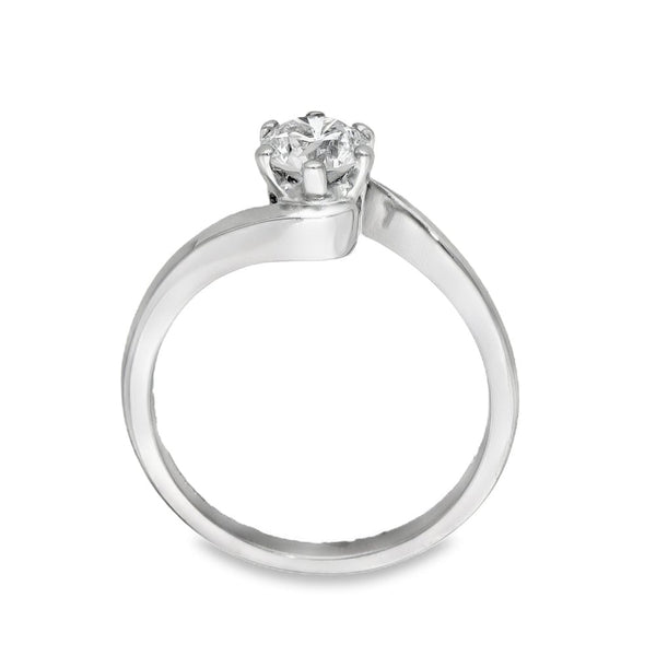 18ct White Gold Diamond Twist Engagement Ring - I½ - 0.50ct