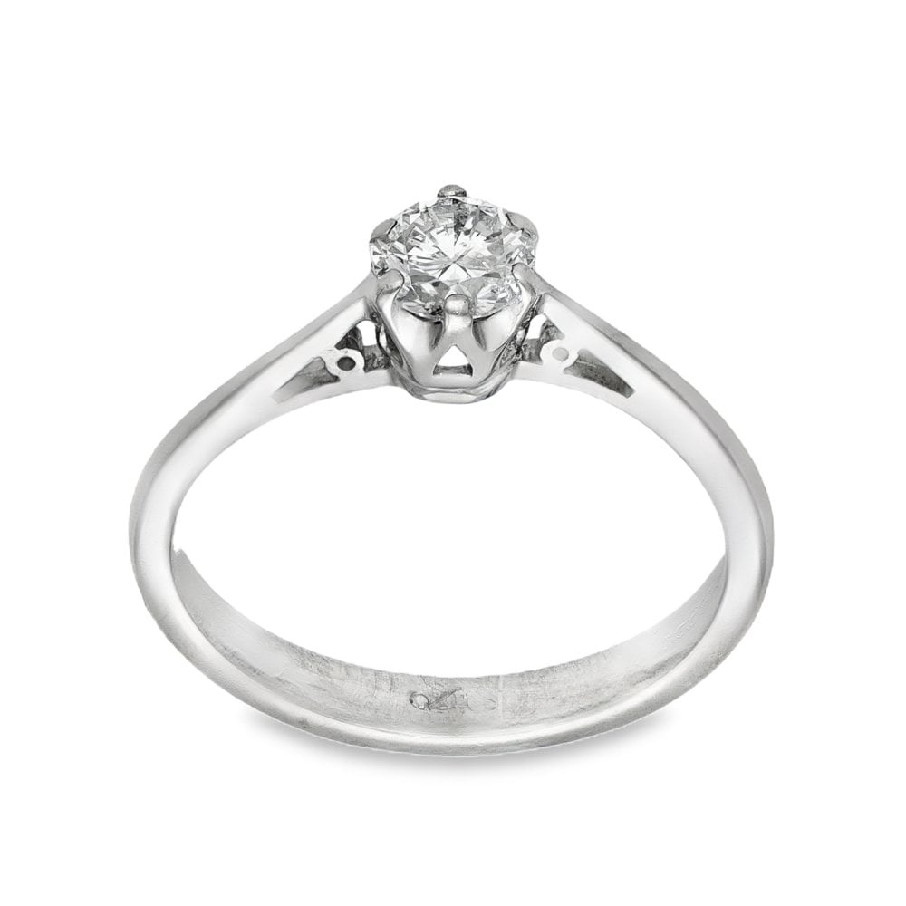 18ct White Gold Diamond Engagement Ring - Size J - 0.40ct
