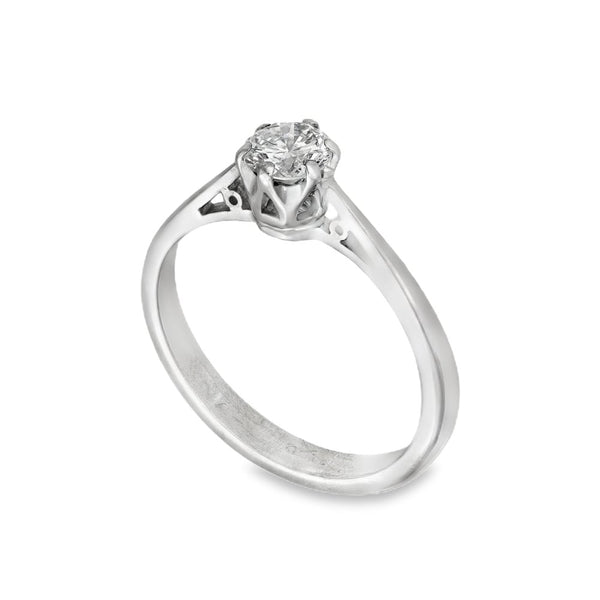 18ct White Gold Diamond Engagement Ring - Size J - 0.40ct